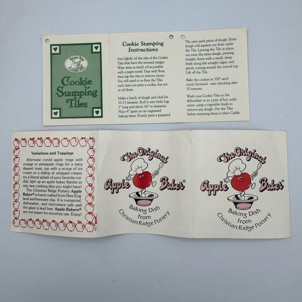 Vintage‎ Brown Bag Hearts & Flowers Cookie Tiles Complete Set w Caddy 1999